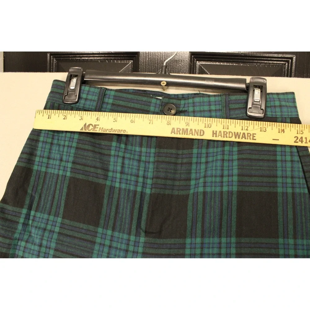 Free Assembly Women Green Black Plaid Double Breasted Blazer and Pants Suit Set